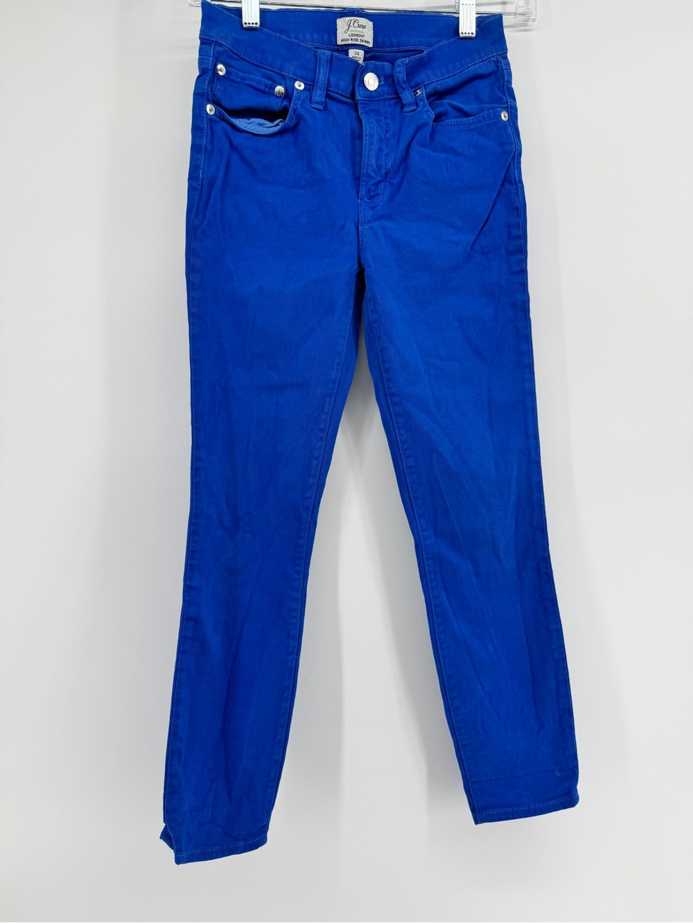J. Crew Bright Blue High-Rise Skinny Jeans